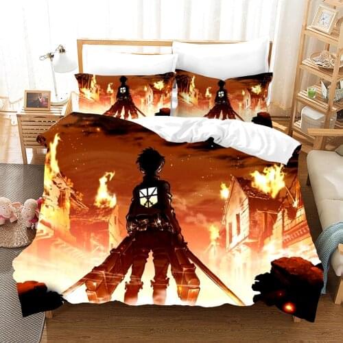 Anime Attack On Titan 3d Bedding Sets Duvet Cover Set Comforter Bed Linen Twin Queen King Single Size Dropshipping Gift Boys