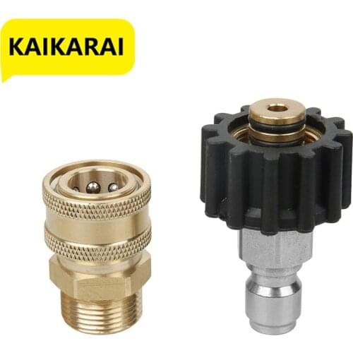 High Pressure Washer Car Washer Brass Connector Adapter 1/4 Inch Quick Connect M22 Female + 3/8" Quick Disconnect Plug