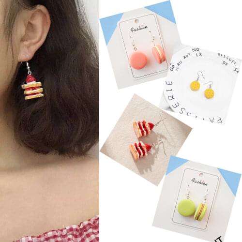Sweet Dessert Dangle Earrings For Women Teens Girls 2021 Trend Creative Cute Style Resin Plastic Earrings Party Fashion Jewelry