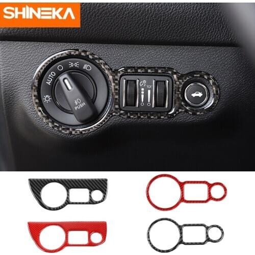 Interior Mouldings For Dodge Challenger 2015+ Car Headlight Switch Buttons Decorative Trim Ring Stickers For Dodge Challenger