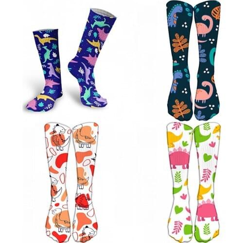 Novelty Mens Socks Fashion Mens Anime Funny Socks Hip Hop Personality Cartoon Socks 3D Printed Dragon Socks