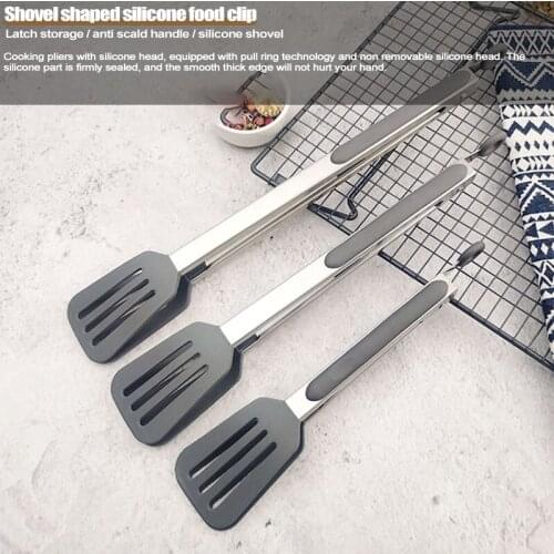 Silicone Stainless Steel Food Tongs Non-slip Cooking Tools Salad BBQ Tools Kitchen Accessories TS1 BBQ Tools