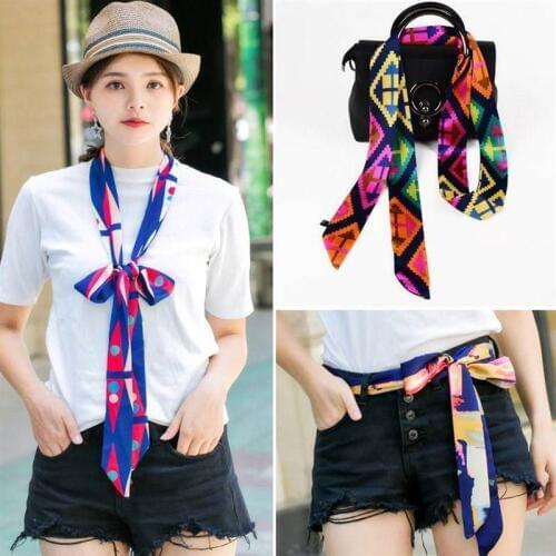 Printed Silk Scarf Women Ladies Scarveshot 2019 luxury women silk scarf neck head scarf hair scarf 200*5cm skinny scarfs