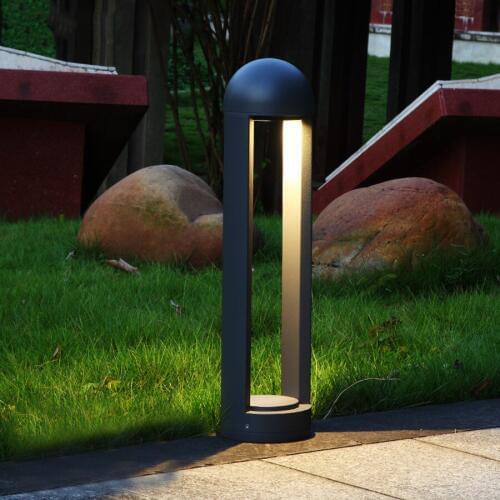Thrisdar 60CM Outdoor Cylinder Garden Lawn Light Modern Aluminum Pillar Lawn Lamp Landscape Pathway Post Lamps