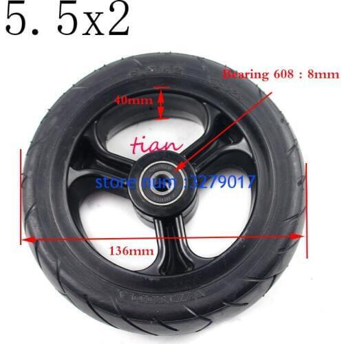 High reputation 5.5X2 inch wheel solid tire fits Jackhot carbon fiber scooter Fastwheel F0 electric scoot tires dolly gocart