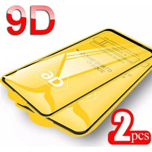 2Pcs 9D Full Cover Tempered Protective Glass for Xiaomi Mi Poco F3 M3 C3 X3 Redmi Note 10 Pro 10S 9T K40 Pro Screen Protector