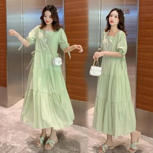 2021 New Spring And Summer Large Waist Adjustable Loose Mori Womens Versatile Dress Fashion