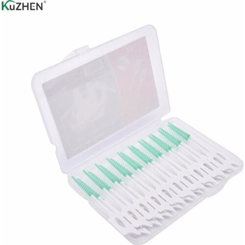 40pcs/2box Orthodontic Interdental Toothbrush 0.5mm Gum Brush Dental Floss Toothpick Soft Oral Care Push-Pull Interdental Brush