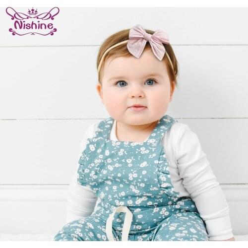 1 PCS 8.5 CM Solid Color Handmade Bows Princess Hairband Baby Girls Fashion Elastic Headband Bowknot Headwear Christmas Gifts
