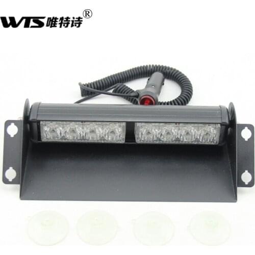 1pcs 8 LED Red Blue Car Police Strobe Flash Light Dash Emergency warming Flashing daytime ruuning Light