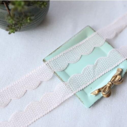 10 Meters 2021 New Arrival Stretch Elastic Pink Lace Trim Unique Design Lace Ribbon for Underwear Bra Free Shipping 2.5cm