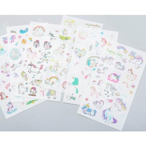 100 set 6pc/set Creative Cute Unicorn Mini Paper Sticker Decoration Diy Ablum Diary Scrapbooking Label Sticker Kawaii Stationery