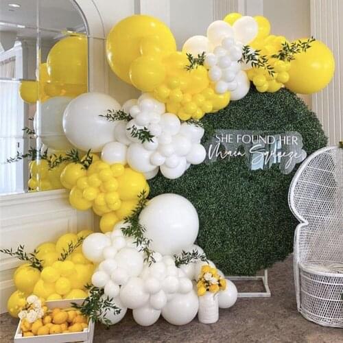 146pcs/Set Yellow White Balloon Garland Arch Kit Summer Party Dasiy Balloons Baby Shower Birthday Party Decoration Kids Globos
