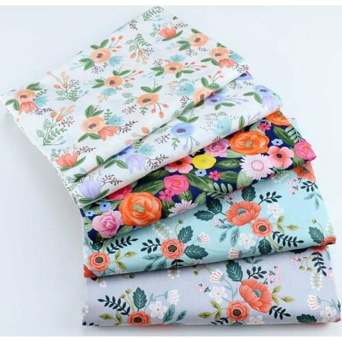 160x50cm Pastoral Flower Twill Cotton Print sewing Fabric Making Bedding Dressing Cloth