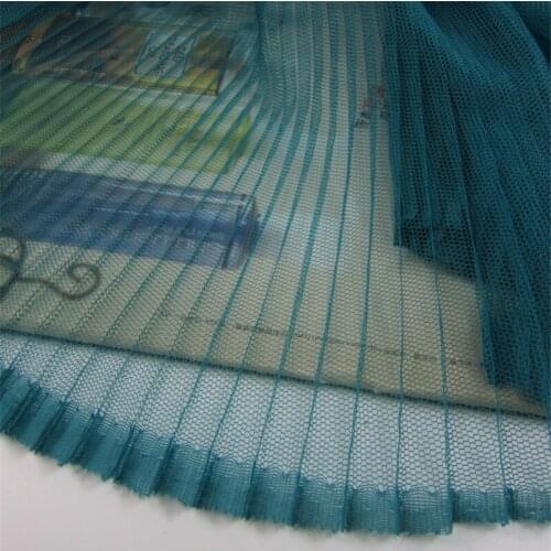 2 Yards Ruffled Lace Fabric in Malachite Green Soft Frill Pleated lace Fabric For Houte Couture, Fashion Show, Costume design