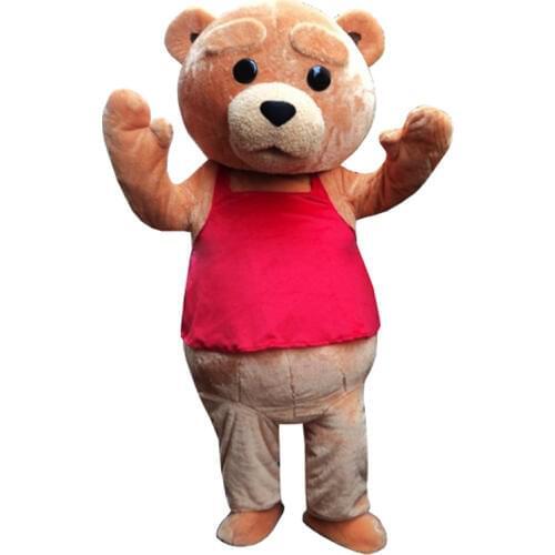 2014 hot sale tedy costume adult fur teddy bear mascot costume free shipping