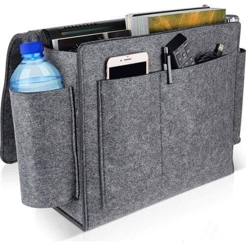 2019 New Household Felt Bed Sofa Hanging Bedside Storage Bag Hang Sundries Magazines Remote Control Books Phone Holder Organizer