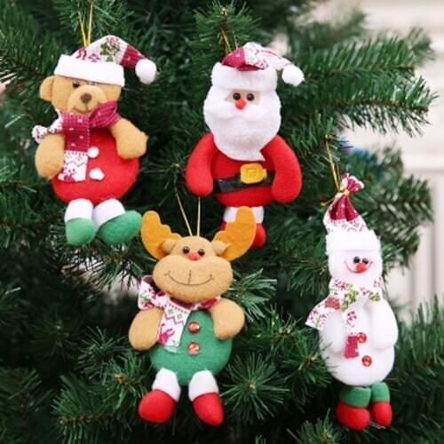 2020 Santa Claus Pendant Bear Snowman Milu Deer Christmas Tree Decorations for Home Happy New Year Drop Ornaments DIY Decor