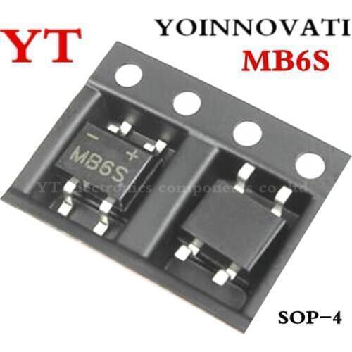 3000 pcs/lot MB6S SOP4 IC RECT BRIDGE 0.5A 600V MBS-1 LED Rectifier