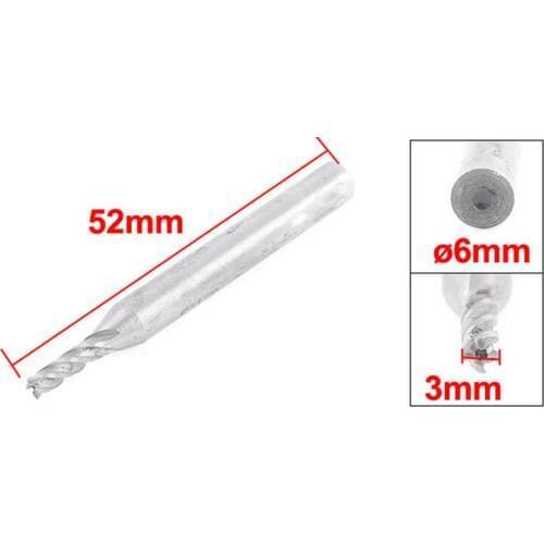 HSS Straight Shank End Mill Milling Cutter 4 Flutes 3mm x 6mm x 8mm x 52mm 5pcs