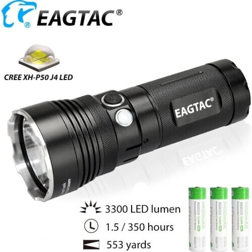 EAGTAC MX30L3 Kit LED Flashlight Dual Switch 3300 Lumen w/3*18650 3400MAH Battery Multi Mode Defense Searching