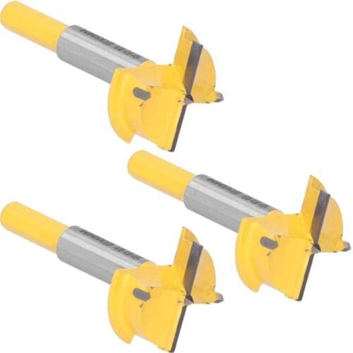 3Pcs 35mm Spotting Drill Bit Hinge Open Hole Lengthened Stainless Steel Woodworking Cutter