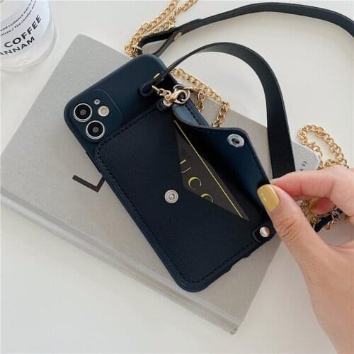 Leather Card Slot With Shoulder Strap Phone Case For huawei honor 50 50pro 8s 9c 9s honor 7a v10 v20 v30 v40 Crossbody Wallet