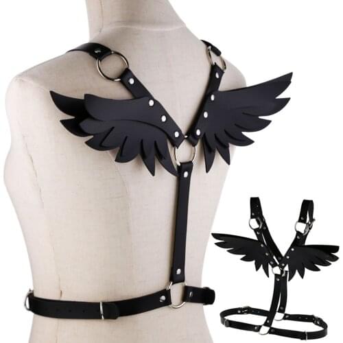 Angel Wings Medieval Steampunk Leather Warrior Knight Battle Shoulder Armor Costume Party Cosplay Props Men Women Belt