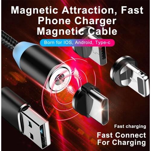 Magnetic Micro USB Cable For Mobile Phone Fast Charging USB Type C Cable Magnetic Charger Wire Cord