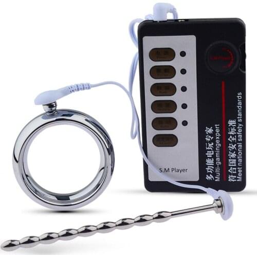 Metal Penis Rings Urethral Plug Male Masturbators Electric Shocker Sex Toys For Men Vibrating Cockring Urethral Toys Stimulator