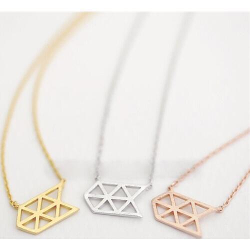 Fashion arrow necklaces Personalities mesh arrow pendant necklace Geometric rules of netting necklaces