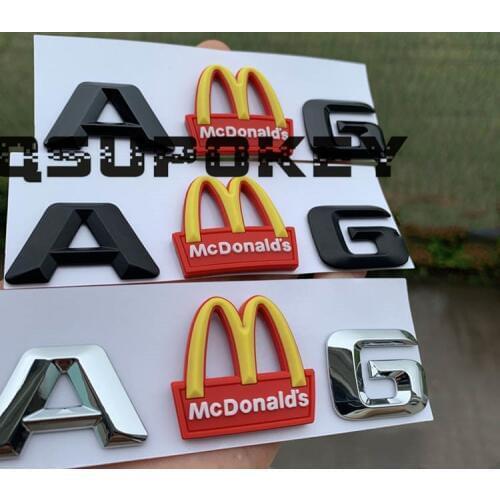 Selling personality McDonalds M rear tail logo AMG modified gold arch car logo plate word car sticker decoration