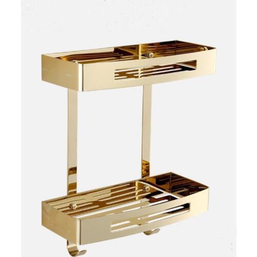 Vidric Wall Mounted Black/Gold/Rose Gold/White Square Bathroom Shelf Soap Basket Bath Shower Shelf Soap Basket Holder building m