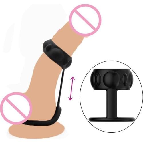 New Silicone Hollow Penis Sheath Extender Cocks Ring Extension Enhancer Penis Ring Bead Massage Delay Sex Toys for Men