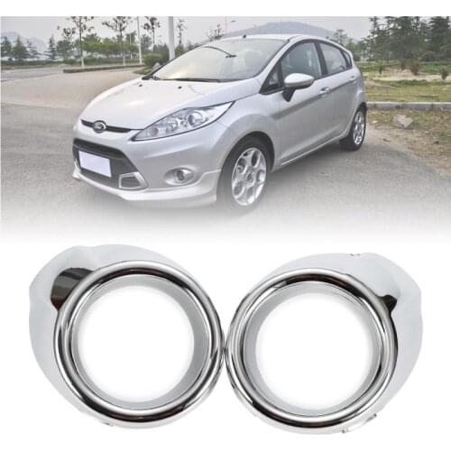 1 Pair Front Fog Lights Covers Left &Right Chrome For 09-12 Ford Fiesta Auto Parts Car Auto Parts Portable Prossional