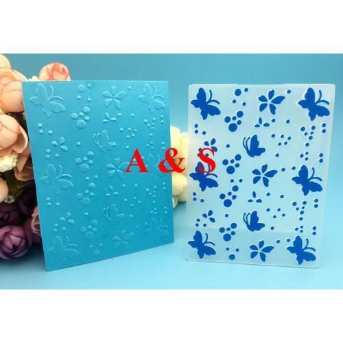 Plastic embossing folder butterfly flower dot board line DIY scrapbook album gift packing decoration cutting dies paper craft