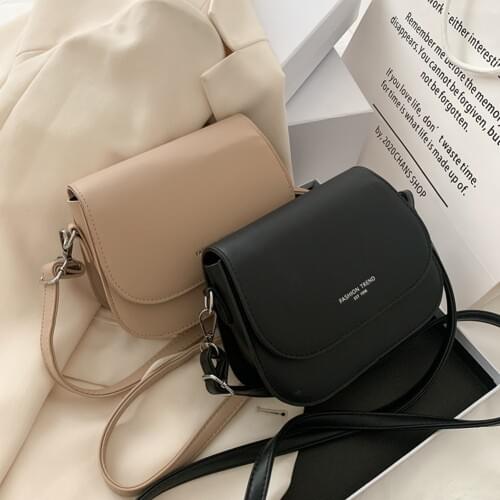 Simple Women Solid Color Shoulder Handbags PU Leather Flap Crossbody Bags Brief Womens Casual Messenger Bags