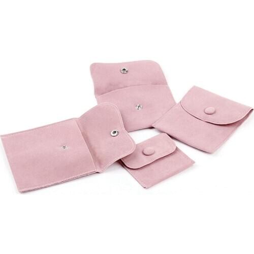 Jewelry Bag Purse Velvet Bag Snap Button Bag Thick and Delicate Velvet Ring Necklace Jewelry Storage Bag