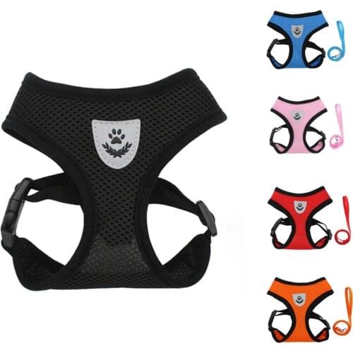 Copetsla New Polyester Reflective Dog Harness Vest Adjustable Breathable Pet Harnesses For Medium Small Large Dog