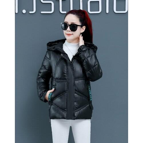 Slim Womens Thick Winter Jacket Hooded Long Sleeve Ladies Casual Down Coat Padded Zipper Warm Parka for Female 2021
