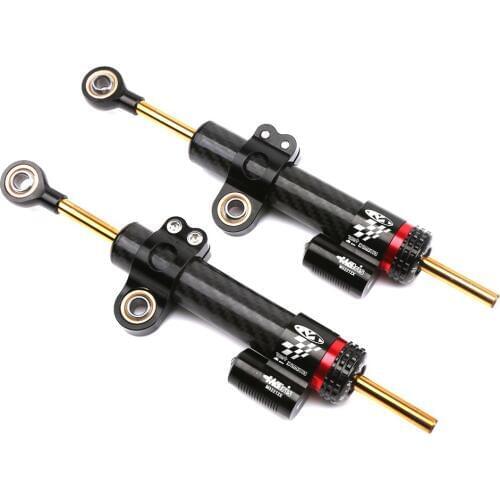 SMOK Universal Motorcycle Adjustable Steering Damper Carbon Fiber Grain Stabilizer For Yamaha MT10 MT 07 MT-09 XMAX NMAX 342mm