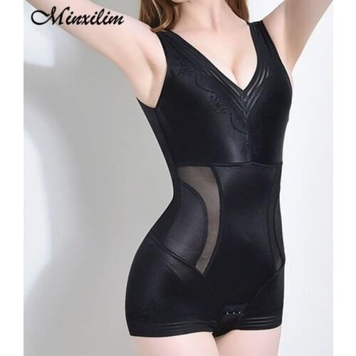 Minxilim Women Butt Lifter Shapewear Waist Trainer Full Body Shaper Open Crotch Bodysuit Slimming Underwear Seamless Shapewear