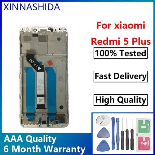 AAA Quality For Xiaomi Redmi 5 Plus LCD Display + Frame Touch Screen Redmi5 Plus LCD Digitizer Replacement Repair Spare Parts
