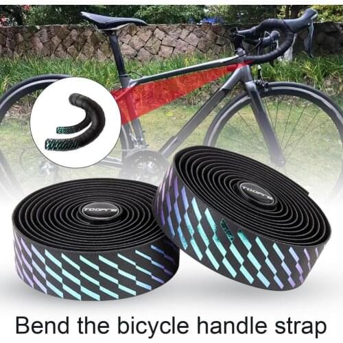 1 Set Bicycle Handlebar Tape Gradient Color Sequins Bike Grip Tape EVA Faux Leather Shock Absorbing Anti-skid Bar Tape for Bike