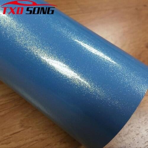 10/20/30/40/50/60X152CM/LOT Light Blue Golden sand Pearl glitter golden sand vinyl sticker Pearl Flash Glitter Vinyl