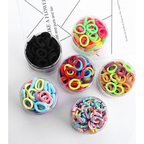100pcs Hair Bands For Girls Womens Hair Christmas Gift Accessories Scrunchy Decorations Elastic Black Rubber Band