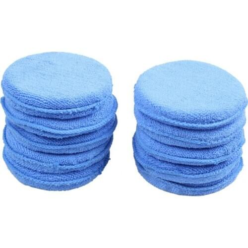 10x Car Waxing Polish Microfiber Foam Sponge Applicator Cleaning Detailing Pads