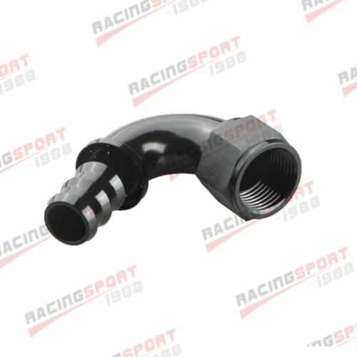 6AN -6AN 120 Degree Push-Lock One Pieces Full Flow Hose End Fitting Black