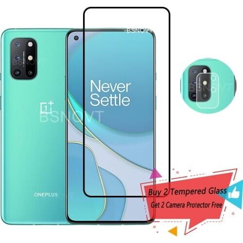 2PCS Glass For OnePlus 8T Screen Protector Full Cover Tempered Glass For OnePlus 8T Glass For OnePlus 8T 1+8T One Plus 8 T 6.55"