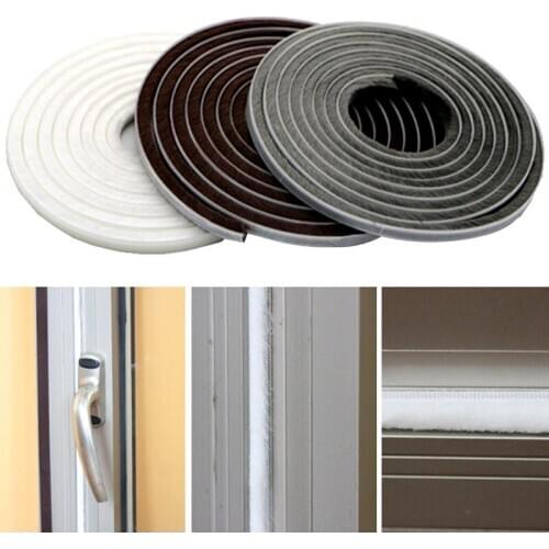 5 Meters Brush Strip Self Adhesive Door Window Sealing Strip Home Door Window Sound Insulation Wind-proof Strip Gasket